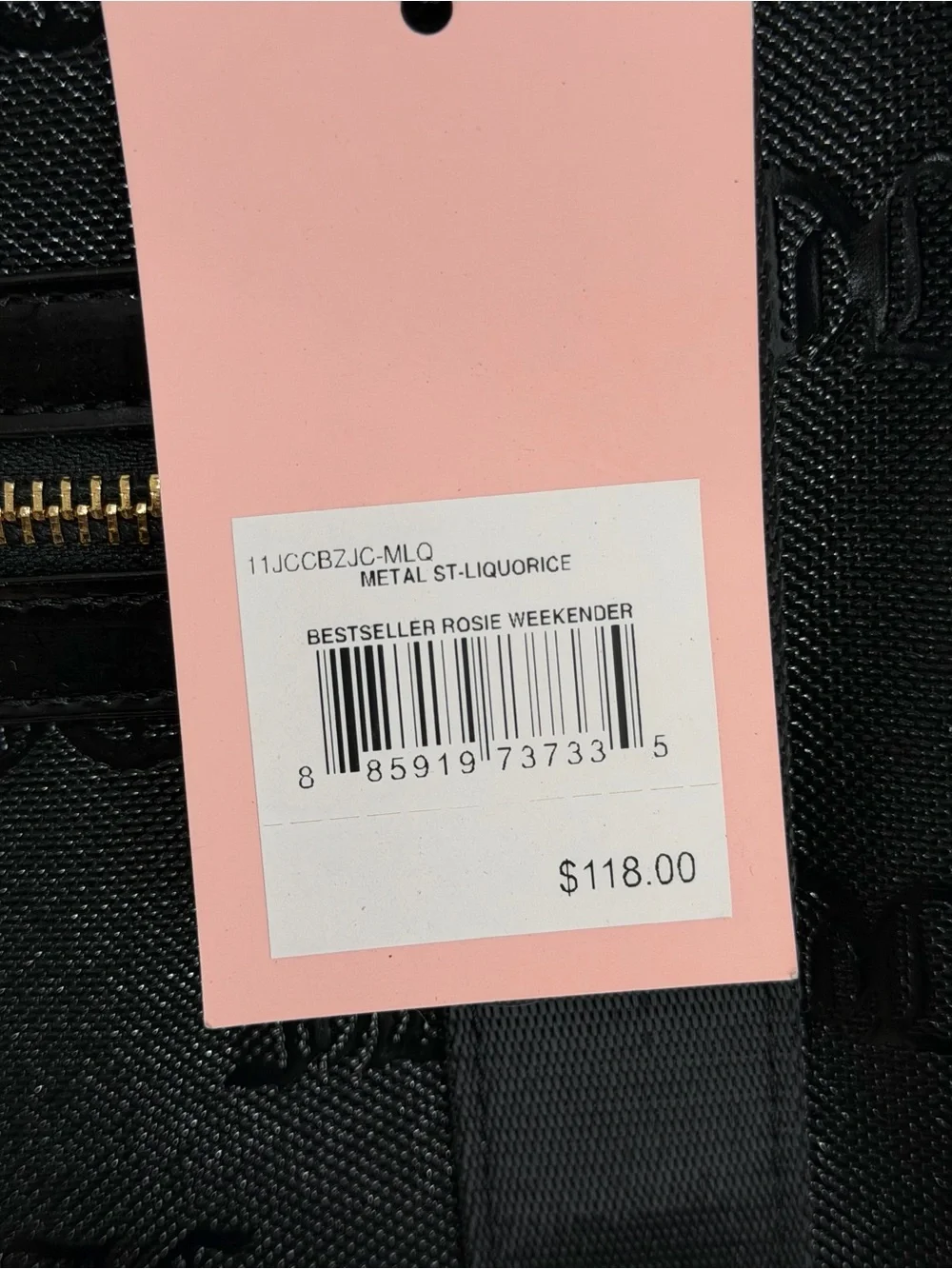 Juicy Couture Black Monogram Duffel Bag with Gold Hardware
